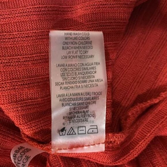 Calvin Klein Plus Size 2X Red Ribbed Tunic Top Long Sleeve Logo Blouse - Picture 11 of 13